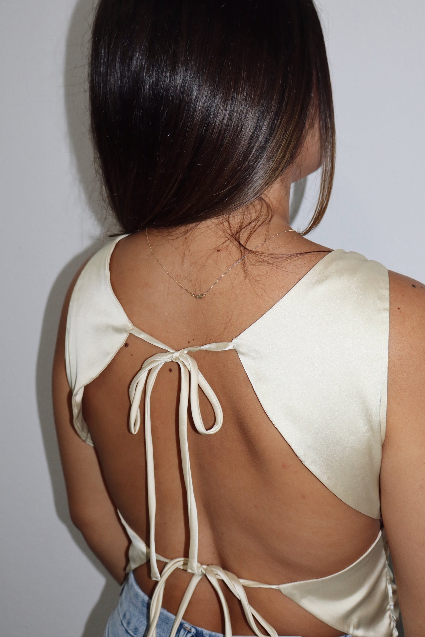Satin Tie-Back Top