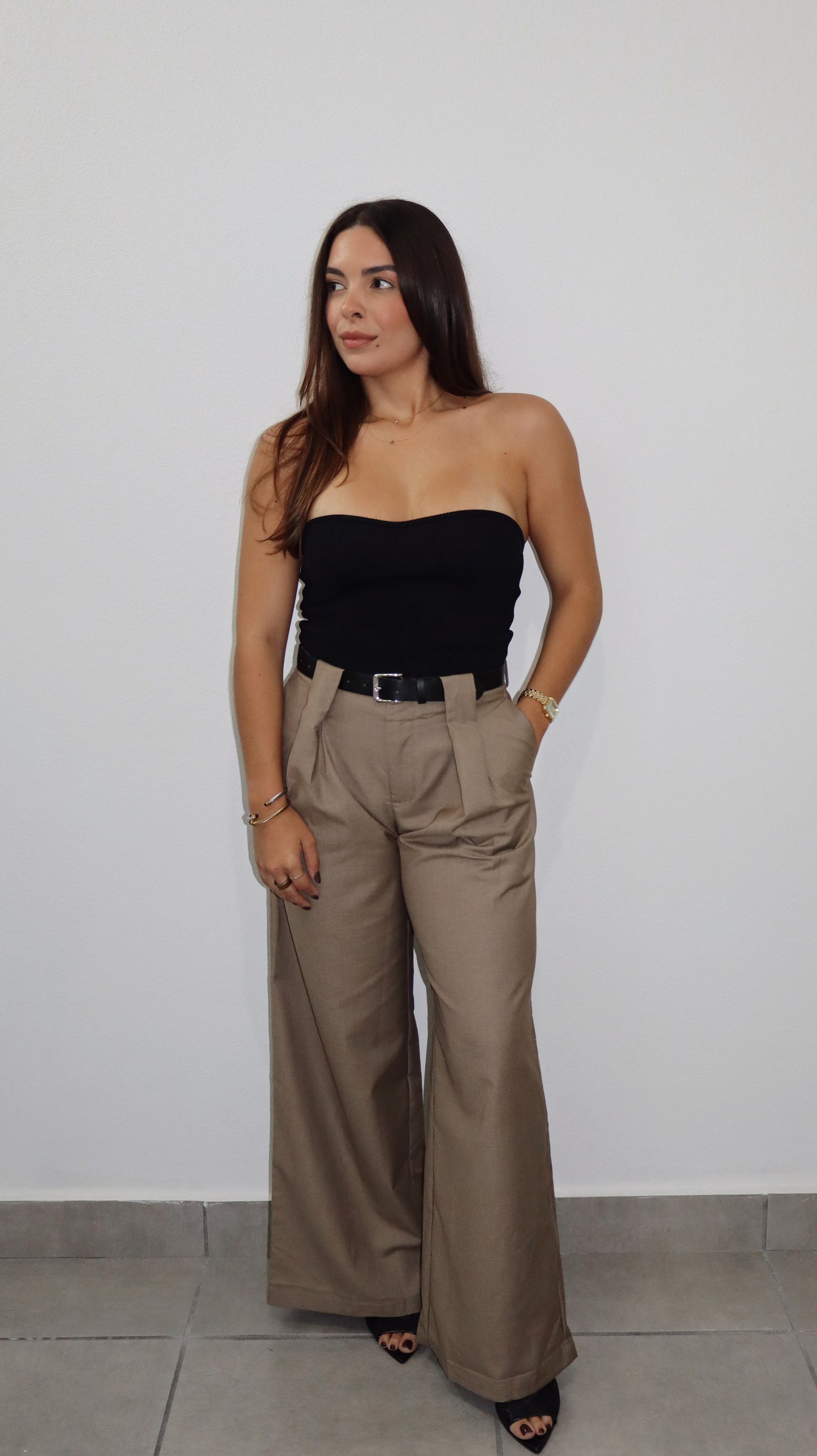 Taupe Wide Trouser